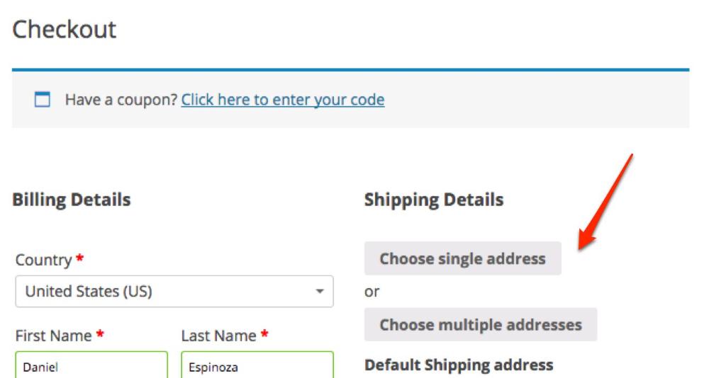 Choose single address or multiple addresses