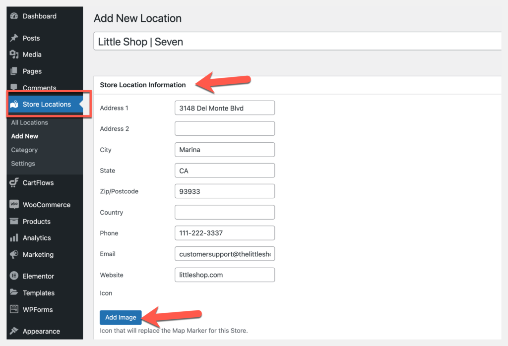 woocommerce store locator settings