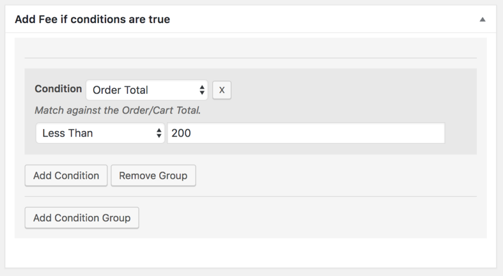 Fee Manager uses conditional logic