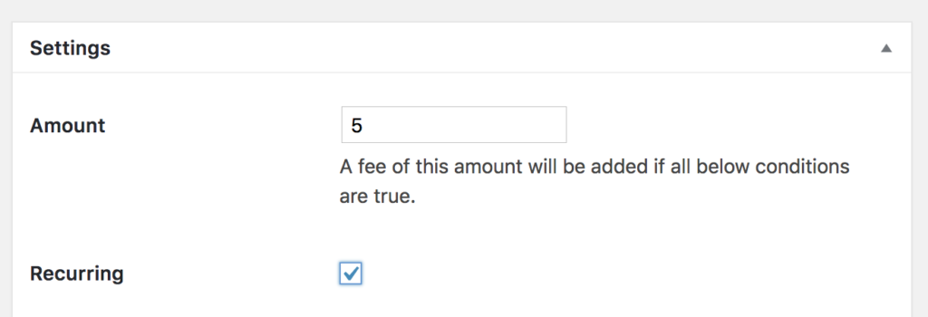 Create Recurring fees