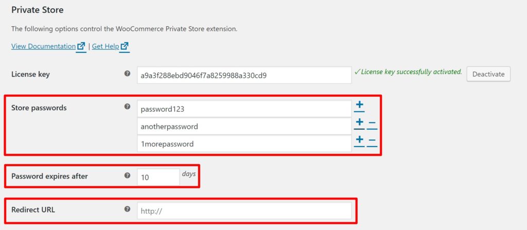 Password Protection Settings